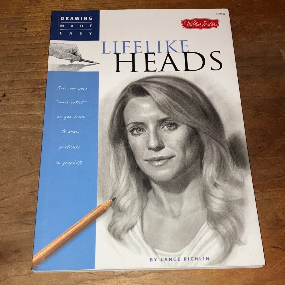 Lifelike Heads Drawing Guide - Blue and White